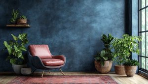 Blue Interior Design Wallpaper, Aesthetic Room Wallpaper, Home Decor Wallpaper