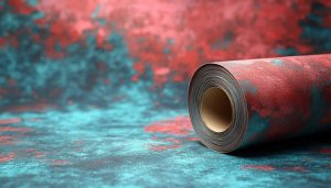 Aesthetic Abstract Wallpaper: Red & Teal Textured Background for Desktop