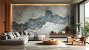 Abstract Marble Wallpaper, Artistic Wall Mural for Interior Design Ideas