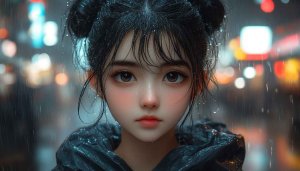 Anime Girl Rain Wallpaper, Rainy Night Aesthetic Backgrounds, 4K Wallpaper