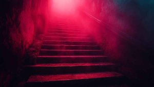 Red Stairs Wallpaper, Dark Aesthetic Background For Desktop and Mobile