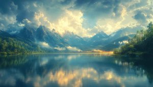 Lake and Mountains Wallpaper Scenery, Nature Landscape HD Wallpaper