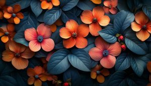 Elegant Orange Flower Wallpaper: Aesthetic Floral Background for Desktop, Laptop