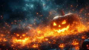 Halloween Pumpkin Wallpaper: Spooky Jack O Lantern 4K Background