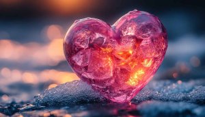 Icy Heart Wallpaper, Love Theme, Romantic Background, Valentines Wallpaper