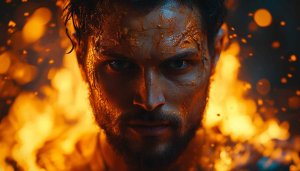 Man on Fire Wallpaper, Burning Man Portrait, 4k Wallpaper