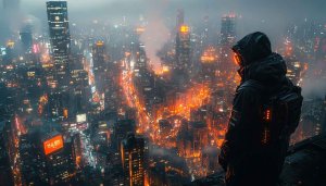 Cyberpunk City Wallpaper: Futuristic Urban Landscape, 4k Wallpaper