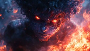 Fiery Demon Wallpaper, Anime Wallpaper, Dark Fantasy Wallpaper, Evil Wallpaper