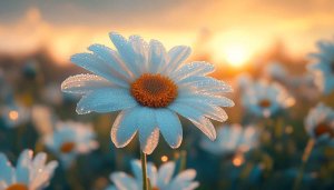 Daisy Wallpaper: White Flower, Sunset, Nature, Desktop Backgrounds