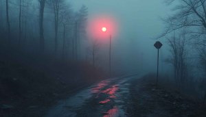 Mystical Forest Road Wallpaper, Foggy Landscape, 4k Desktop Background