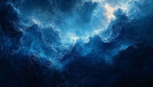 Abstract Ocean Wallpaper: Blue Sea Waves for Desktop Background