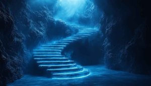 Blue Cave Stairs Wallpaper: 4K, Desktop, Laptop, Mobile Background