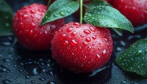 Fresh Cherry Wallpaper: Juicy Red Fruit Desktop Background in 4k