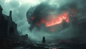 Epic Dragon Wallpaper: Fantasy Castle, Dragon Fire, 4K Gaming Wallpaper