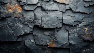 Textured Slate Stone Wallpaper: Dark Rock Wall Background 4K