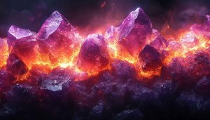 Crystals & Lava: Stunning 4k Wallpaper for Desktop & Mobile