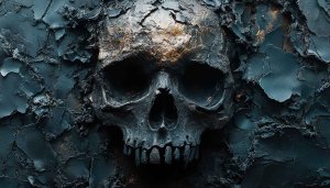 Dark Skull Wallpaper, Gothic Art Wallpaper, Horror Theme Wallpaper, 4K