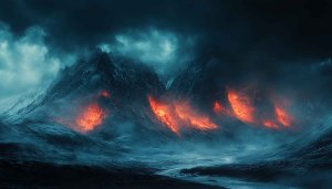 Volcano Mountains 4K Wallpaper, Dark Landscape Wallpaper for Desktop