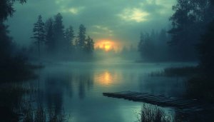 Misty Lake Wallpaper: Nature Scenery for Desktop Backgrounds