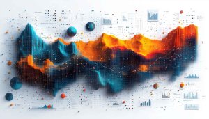 Data Visualization Wallpaper: Abstract Tech Landscape 4K Desktop Background