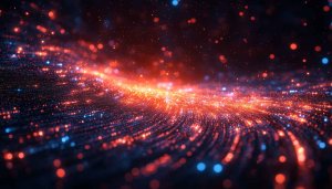 Abstract 4k Wallpaper: Red and Blue Glowing Particle Background