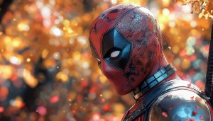 Deadpool Autumn Wallpaper, Superhero 4K Wallpaper for Desktop, Mobile