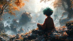 My Hero Academia Wallpaper: Autumn Forest Izuku Midoriya Anime Wallpaper
