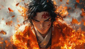 Anime Warrior Wallpaper 4k, Demon Slayer Theme, Samurai Art
