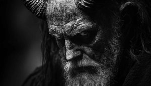 Krampus Wallpaper, Black and White Devil, Christmas Demon Background
