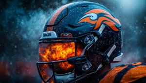 Denver Broncos NFL Football Helmet Wallpaper, Sports Wallpaper 4K