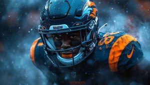 NFL Football Wallpaper: Intense Player Focus, 4k Sports Background