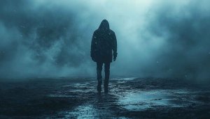 Hooded Figure Rain Wallpaper, Dark Moody Aesthetic Mobile Backgrounds