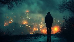 Rainy Night Cityscape Wallpaper for Desktop and Mobile Phones