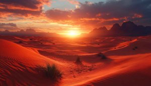 Stunning Desert Sunset Wallpaper for Desktop and Mobile in 4K