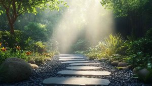 Zen Garden Wallpaper: Serene Nature Path 4K Aesthetic Background