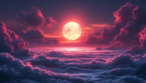 Full Moon Wallpaper, Sky Wallpaper, Cloudscape Wallpaper, Celestial Wallpaper
