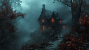 Halloween Wallpaper: Haunted House Desktop Background 4k for laptop