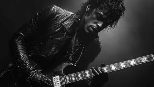 Guitarist Wallpaper: Rock Star, Music Instrument, Black and White Photo