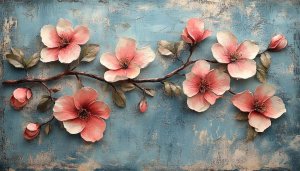 Floral Painting Wallpaper: Pink Blossom Art 4K for Desktop