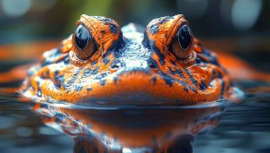 Orange Frog Wallpaper: Amphibian Closeup, 4K Wallpaper for Desktop