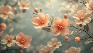 Peach Blossom Wallpaper, Floral Background, Spring Bloom, Desktop Wallpaper 4K