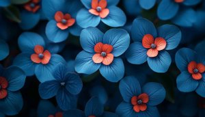 Blue Flowers Wallpaper, Floral Wallpaper, 4k Wallpaper, Flower Pattern