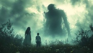 Fantasy Monster Wallpaper: Giant Creature, Kids, Field, 4K Wallpaper