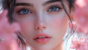 Girl Portrait Wallpaper: Aesthetic Beauty, Sakura, 4K Wallpaper, Desktop