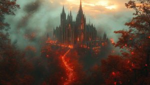 Castle Wallpaper, Fantasy Wallpaper, Dark Academia Wallpaper, Desktop Wallpaper, 4K