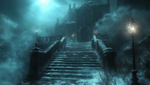 Creepy Castle Wallpaper, Spooky Landscape, Gothic Architecture 4K, Aesthetic