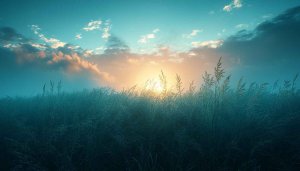 Foggy Field Wallpaper: Sunrise Landscape, Nature Photography for Desktop