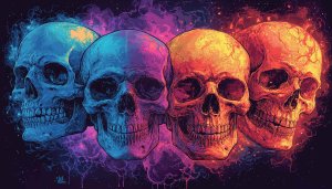 Colorful Skull Art Wallpaper: Spooky Cool Backgrounds for Desktop