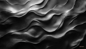 Black Leather Texture Wallpaper 4K, Abstract Dark Wave Pattern