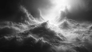 Monochrome Sky Wallpaper: Dramatic Clouds Scenery for Desktop Background